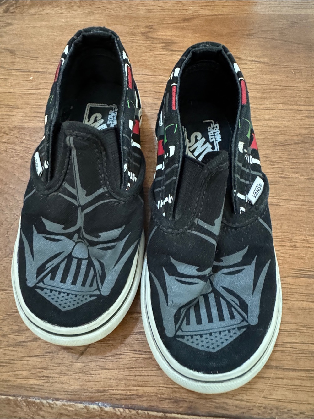 Vans Kids Darth Vader Slip-On Sneakers - Black with Gray & Red Accents
